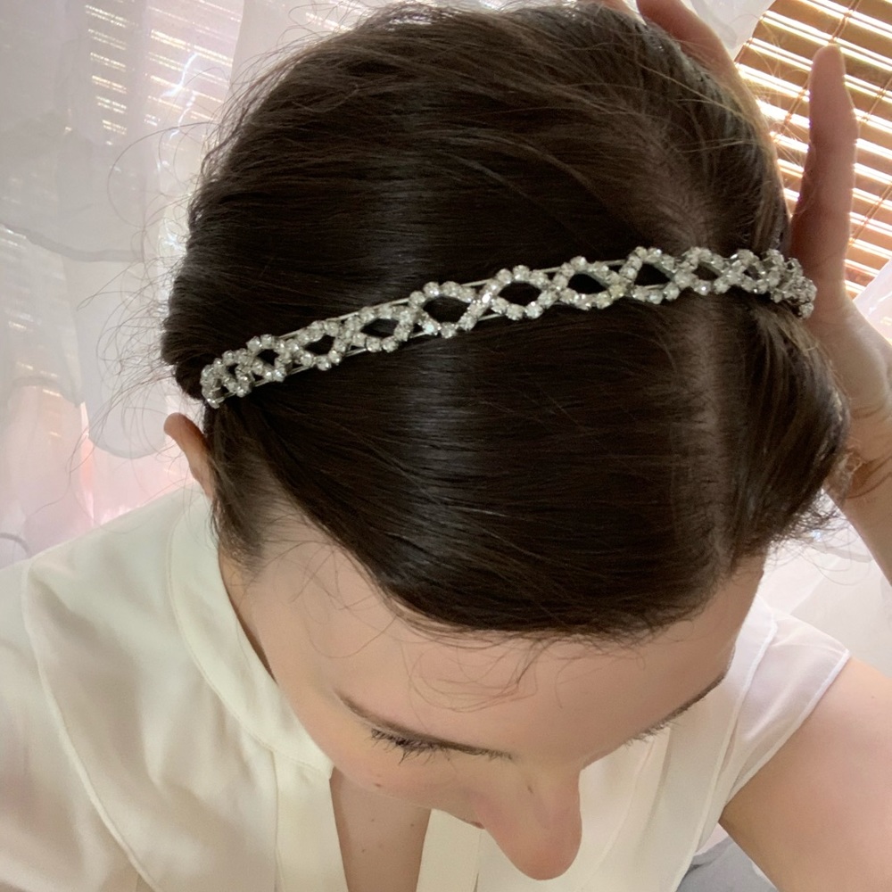 2 for 1 rhinestone hairband & pearl hairband